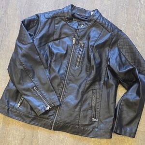 Womens Black Faux Leather Jacket